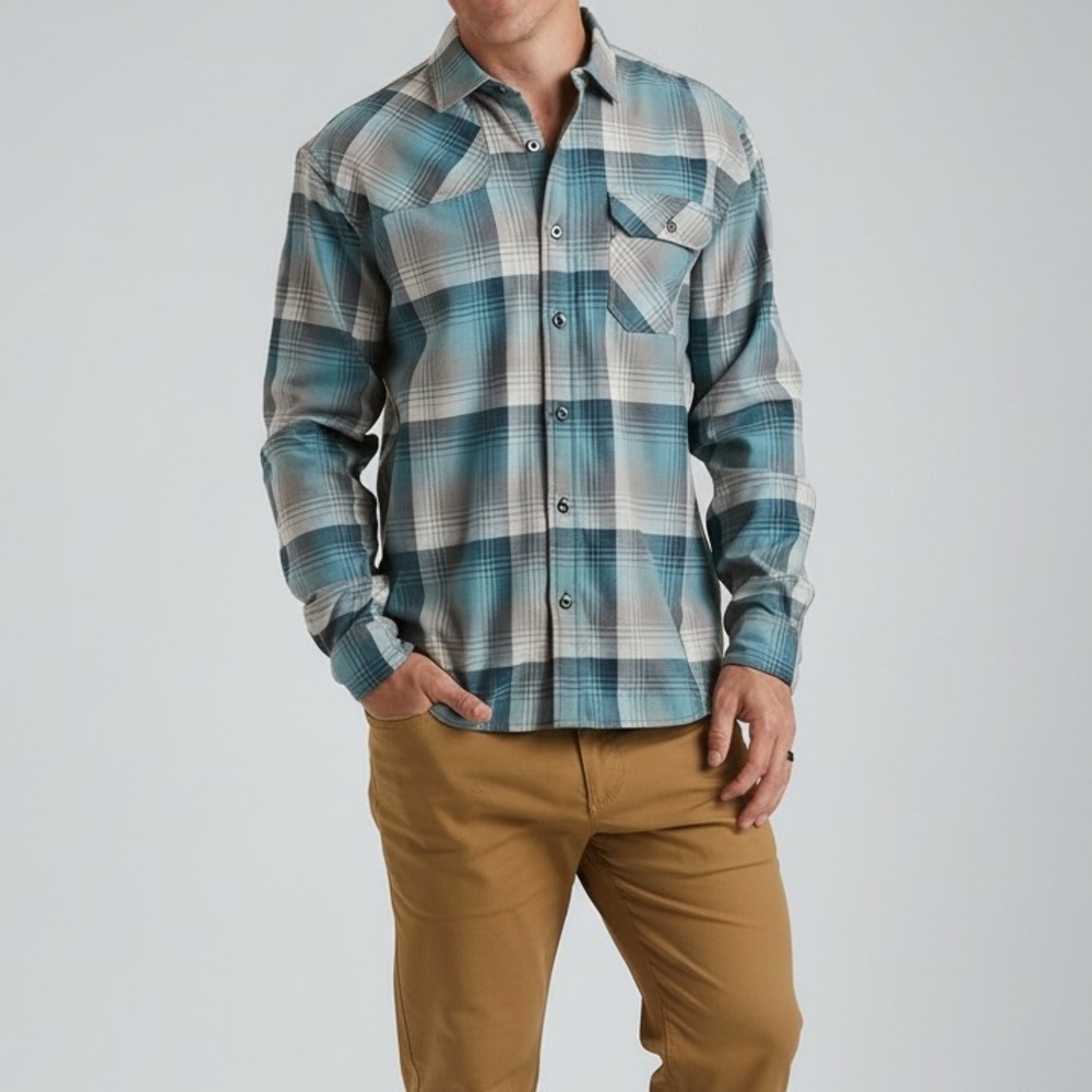 Howler Brothers Harker’s Cavern Plaid Flannel Shirt Medium Men’s New